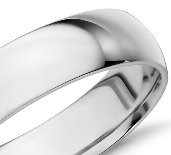 Mid-weight Comfort Fit Wedding Band in 14k White Gold (5mm)