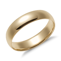Mid-weight Comfort Fit Wedding Band in 14k Yellow Gold (5mm)