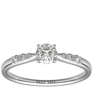 1/3 Carat Ready-to-Ship Petite Diamond Engagement Ring in 14k White Gold
