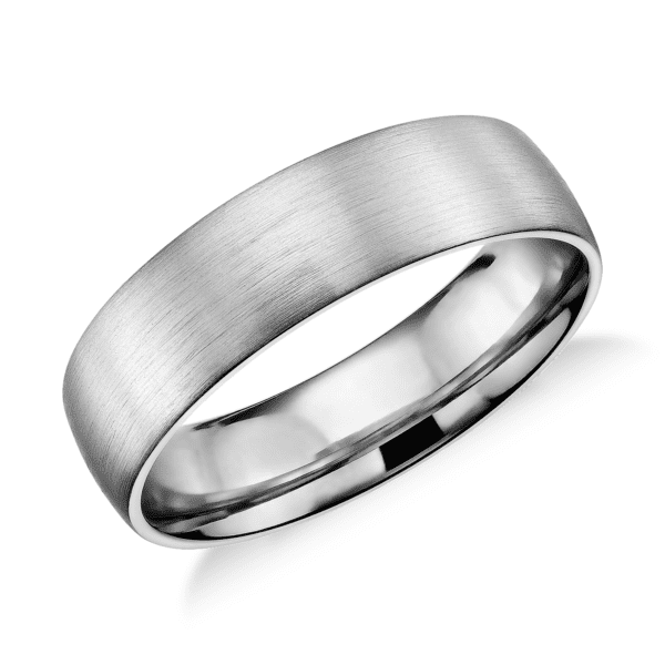 Matte Classic Wedding Ring in 14k White Gold (6mm)