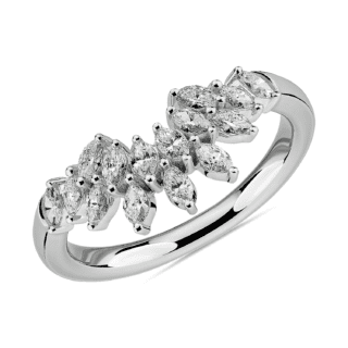 Marquise Diamond Crown Wedding Ring in 14k White Gold (5/8 ct. tw.)