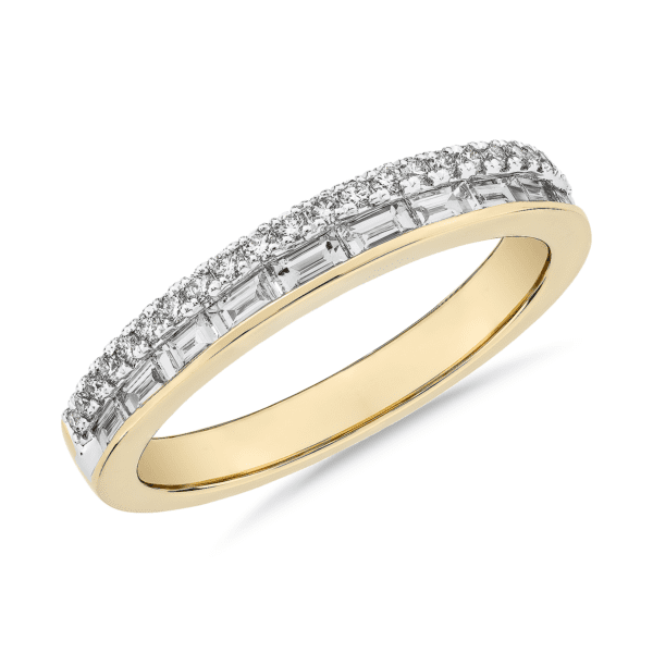 ZAC ZAC POSEN Double Row Baguette & Pave Diamond Wedding Ring in 14k Yellow Gold (3/8 ct. tw.)