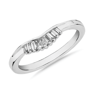 ZAC ZAC POSEN Petite Baguette Diamond Tiara Curved Wedding Ring in 14k White Gold (1/8 ct. tw.)