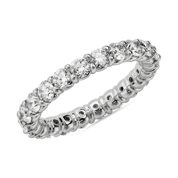 Comfort Fit Round Brilliant Diamond Eternity Ring in 18k White Gold (2 ct. tw.)