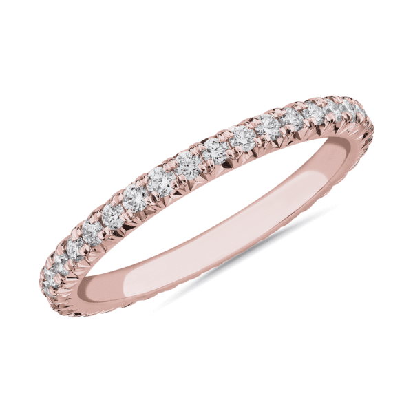 French Pave Diamond Eternity Band in 14k Rose Gold (1/2 ct. tw.)