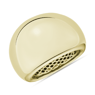 14k Italian Yellow Gold High-Polish Dome Ring