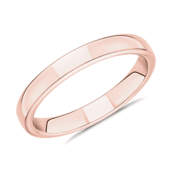 Skyline Comfort Fit Wedding Ring in 14k Rose Gold (3mm)