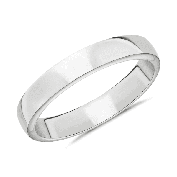 Skyline Comfort Fit Wedding Ring in 18k White Gold (4mm)