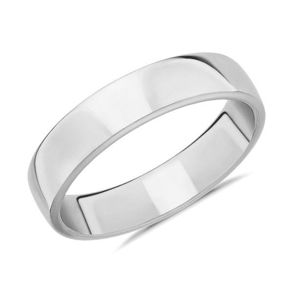 Skyline Comfort Fit Wedding Ring in 14k White Gold (5mm)