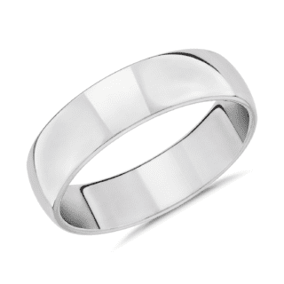 Skyline Comfort Fit Wedding Ring in 14k White Gold (6mm)