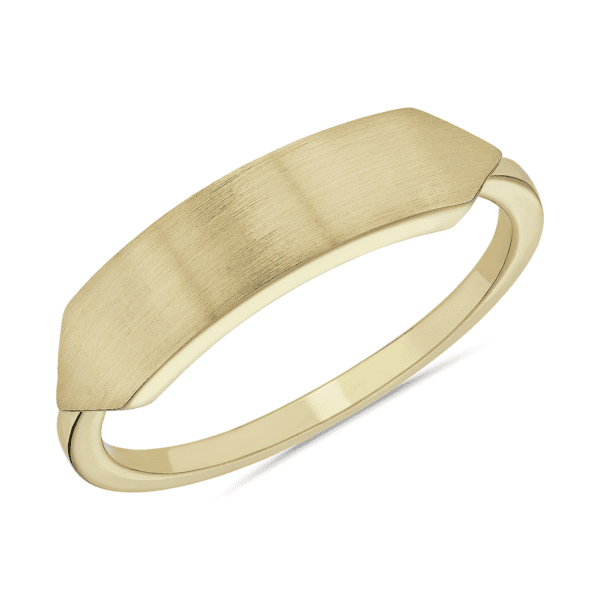 Petite ID Fashion Ring in 14k Yellow Gold