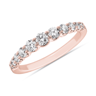 Selene Graduated Diamond Anniversary Ring in 14k Rose Gold (5/8 ct. tw.)