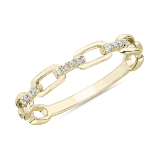 Diamond Link Fashion Ring in 14k Yellow Gold