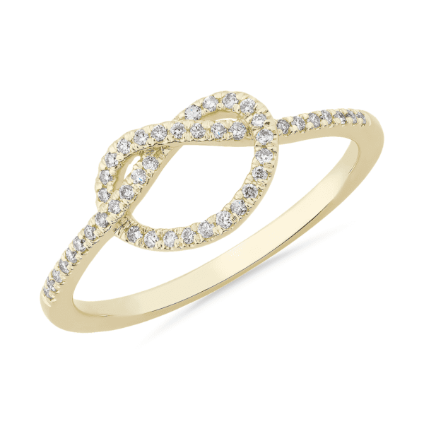 Diamond Open Knot Fashion Ring in 14k Yellow Gold (1/8 ct. tw.)