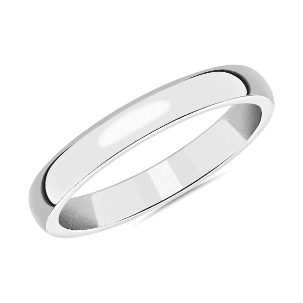 Mid-weight Comfort Fit Wedding Band in 14k White Gold (3mm)
