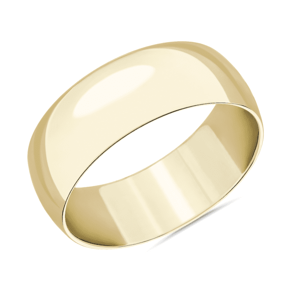 Mid-weight Comfort Fit Wedding Band in 14k Yellow Gold (8mm)