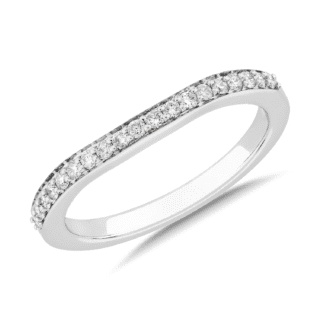 Curved Cathedral Matching Diamond Wedding Ring in Platinum (1/5 ct. tw.)