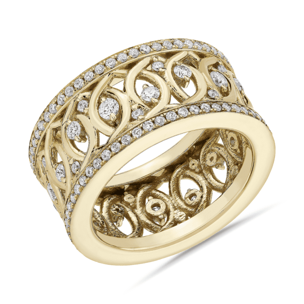 Bella Vaughan Openwork Diamond Eternity Ring in 18k Yellow Gold (7/8 ct. tw.)