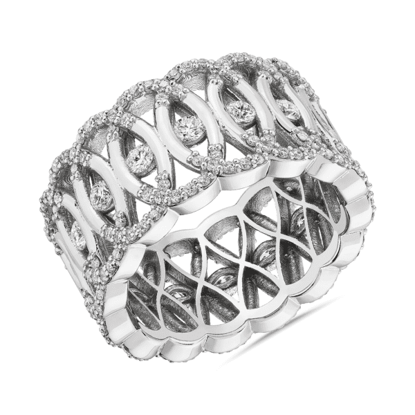 Bella Vaughan Diamond Woven Lace Eternity Band in 18k White Gold