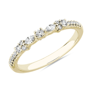 Marquise and Round Bow Diamond Band in 14k Yellow Gold (1/5 ct. tw.)