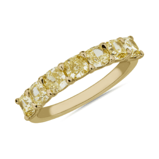 7-Stone Cushion-Cut Yellow Diamond Ring in 18k Yellow Gold (1 3/4 ct. tw.)