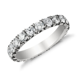 French Pave Diamond Eternity Ring in Platinum (2 ct. tw.)