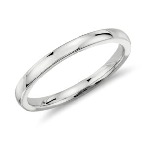 Low Dome Comfort Fit Wedding Ring in Platinum (2mm)