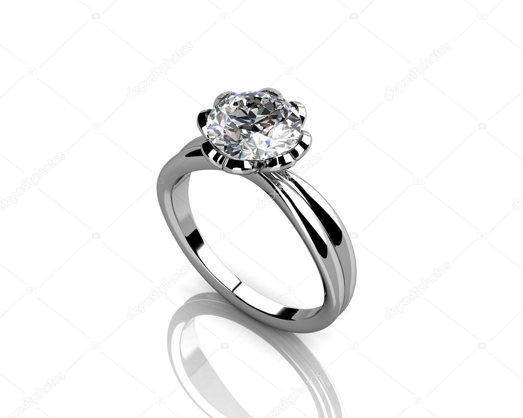 depositphotos 47594547 stock photo diamond ring on white background 1